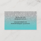 Lashes Brows Makeup Artist Blauwgroen en Zilver Gl Visitekaartje (Achterkant)