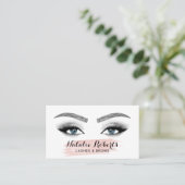 Lashes Brows Makeup Artist Blue Eyes Blush Salon Visitekaartje (Staand voorkant)