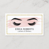 Lashes & Brows Makeup Artist Blush Beauty Floral Visitekaartje (Voorkant)