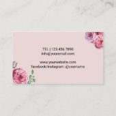 Lashes Brows Makeup Artist Blush Floral Eyelash Visitekaartje (Achterkant)