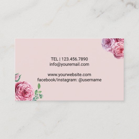 Lashes Brows Makeup Artist Blush Floral Eyelash Visitekaartje (Achterkant)
