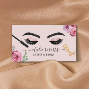 Lashes Brows Makeup Artist Blush Floral Eyelash Visitekaartje