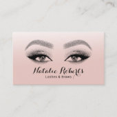 Lashes Brows Makeup Artist Blush Pink Beauty Salon Visitekaartje (Voorkant)