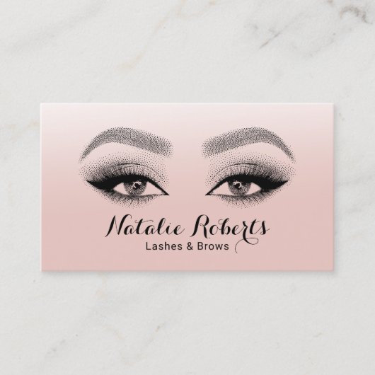 Lashes Brows Makeup Artist Blush Pink Beauty Salon Visitekaartje (Voorkant)