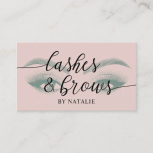Lashes Brows Makeup Artist Blush Pink Typografie Visitekaartje