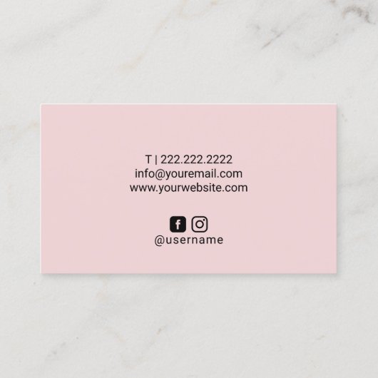 Lashes Brows Makeup Artist Blush Pink Waterverf Visitekaartje (Achterkant)