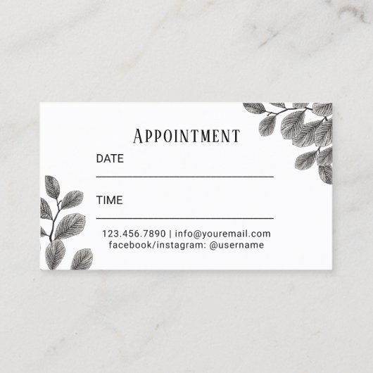 Lashes Brows Makeup Artist Botanical Appointes Visitekaartje (Achterkant)