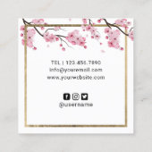 Lashes Brows Makeup Artist Cherry Blossom Salon Vierkante Visitekaartje (Achterkant)