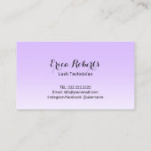 Lashes Brows Makeup Artist Classy Lavender Visitekaartje (Achterkant)