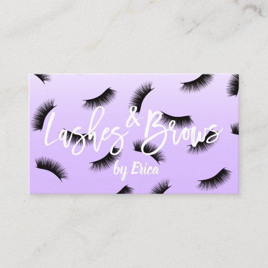 Lashes Brows Makeup Artist Classy Lavender Visitekaartje (Voorkant)