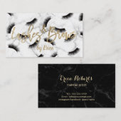 Lashes Brows Makeup Artist Elegant Marble Salon Visitekaartje (Voorkant / Achterkant)