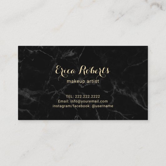 Lashes Brows Makeup Artist Elegant Marble Salon Visitekaartje (Achterkant)