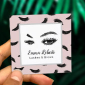 Lashes & Brows Makeup Artist Eyelash Blush Pink Vierkante Visitekaartje