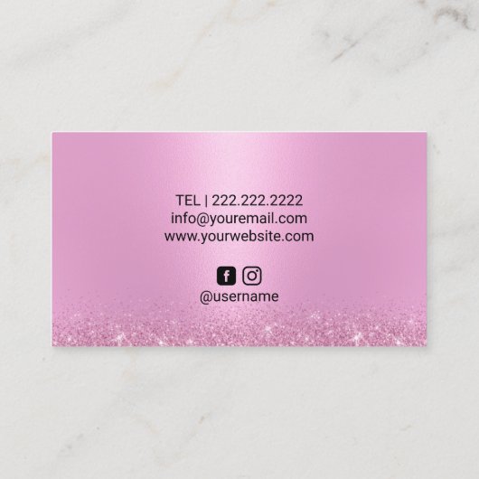 Lashes Brows Makeup Artist Girly Pink Salon Visitekaartje (Achterkant)