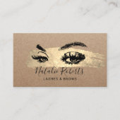 Lashes Brows Makeup Artist Gold Brushstroke Salon Visitekaartje (Voorkant)