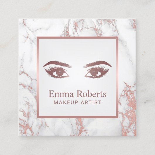Lashes & Brows Makeup Artist Marble Appointment Afsprakenkaartje (Voorkant)