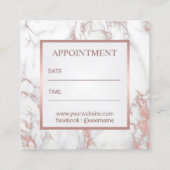 Lashes & Brows Makeup Artist Marble Appointment Afsprakenkaartje (Achterkant)