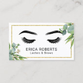 Lashes & Brows Makeup Artist Modern Foliage Visitekaartje (Voorkant)