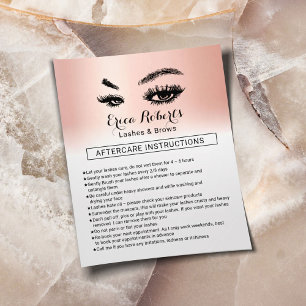 Lashes & Brows Makeup Artist Natercare Instruction Flyer