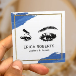 Lashes Brows Makeup Artist Navy Brush Stroke Salon Vierkante Visitekaartje