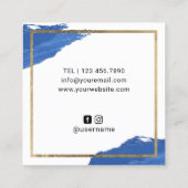 Lashes & Brows Makeup Artist Navy Lipstick Salon Vierkante Visitekaartje (Achterkant)