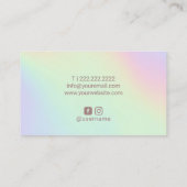 Lashes Brows Makeup Artist Pastel Holographic Visitekaartje (Achterkant)