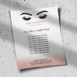 Lashes Brows Makeup Artist Roos Gold Beauty Salon Flyer<br><div class="desc">Lashes Brows Makeup Artist Roos Gold Beauty Salon Brochures.</div>