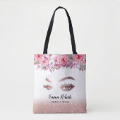 Lashes Brows Makeup Artist Roos Gold Beauty Salon Tote Bag (Voorkant)