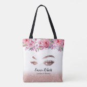 Lashes Brows Makeup Artist Roos Gold Beauty Salon Tote Bag (Achterkant)