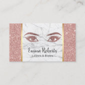 Lashes Brows Makeup Artist Roos Gold en marmer Visitekaartje (Voorkant)