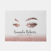 Lashes & Brows Makeup Artist Roos Gold Glitter Deurmat (Voorkant)