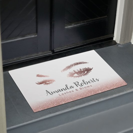 Lashes & Brows Makeup Artist Roos Gold Glitter Deurmat