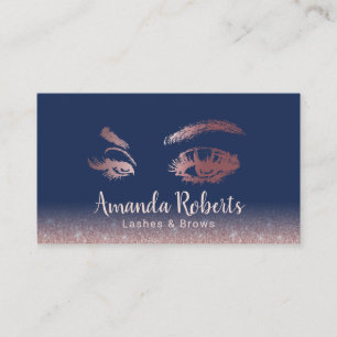 Lashes Brows Makeup Artist Roos Gold Glitter Navy Visitekaartje