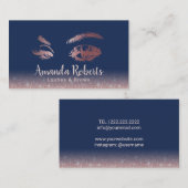 Lashes Brows Makeup Artist Roos Gold Glitter Navy Visitekaartje (Voorkant / Achterkant)