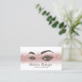Lashes & Brows Makeup Artist Roos Gold Glitter Visitekaartje (Staand voorkant)