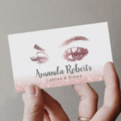 Lashes & Brows Makeup Artist Roos Gold Glitter Visitekaartje