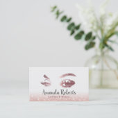 Lashes & Brows Makeup Artist Roos Gold Glitter Visitekaartje (Staand voorkant)