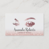 Lashes & Brows Makeup Artist Roos Gold Glitter Visitekaartje (Voorkant)