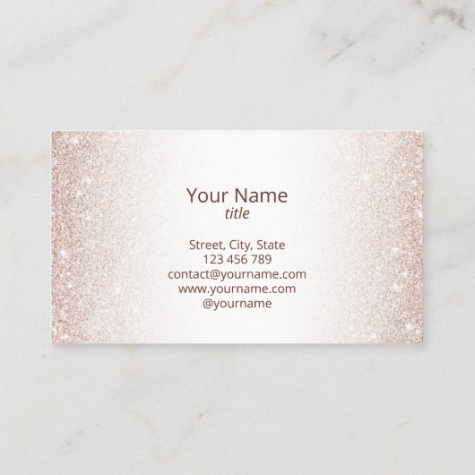 Lashes & Brows Makeup Artist Roos Gold Glitter Visitekaartje (Achterkant)