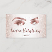 Lashes & Brows Makeup Artist Roos Gold Glitter Visitekaartje (Voorkant)