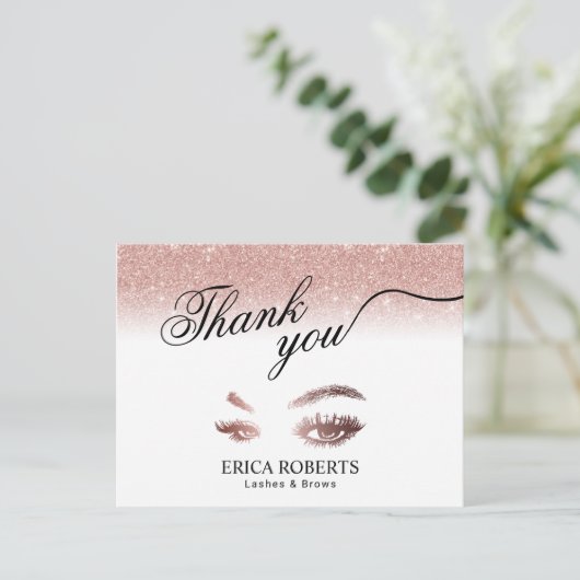Lashes Brows Makeup Artist Roos Gold Hartelijk dan Briefkaart (Staand voorkant)