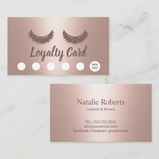 Lashes Brows Makeup Artist Roos Gold Loyalty (Voorkant / Achterkant)