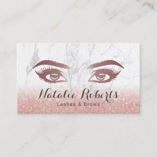 Lashes & Brows Makeup Artist Roos Gold Marble Visitekaartje (Voorkant)