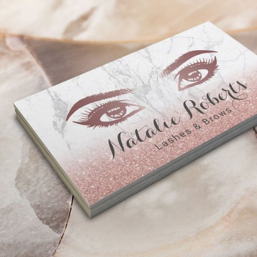 Lashes & Brows Makeup Artist Roos Gold Marble Visitekaartje