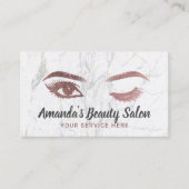 Lashes & Brows Makeup Artist Roos Gold Marble Visitekaartje (Voorkant)