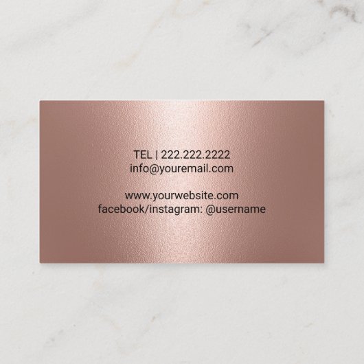 Lashes & Brows Makeup Artist Roos Gold Metallic Visitekaartje (Achterkant)