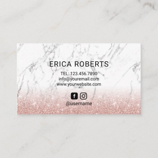 Lashes Brows Makeup Artist Roos Gold Modern Marble Visitekaartje (Achterkant)