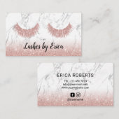 Lashes Brows Makeup Artist Roos Gold Modern Marble Visitekaartje (Voorkant / Achterkant)