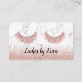 Lashes Brows Makeup Artist Roos Gold Modern Marble Visitekaartje (Voorkant)