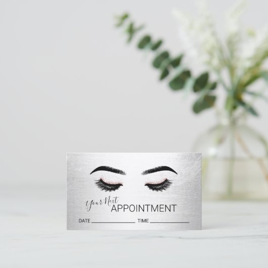 Lashes Brows Makeup Artist Salon Appointment Afsprakenkaartje (Staand voorkant)